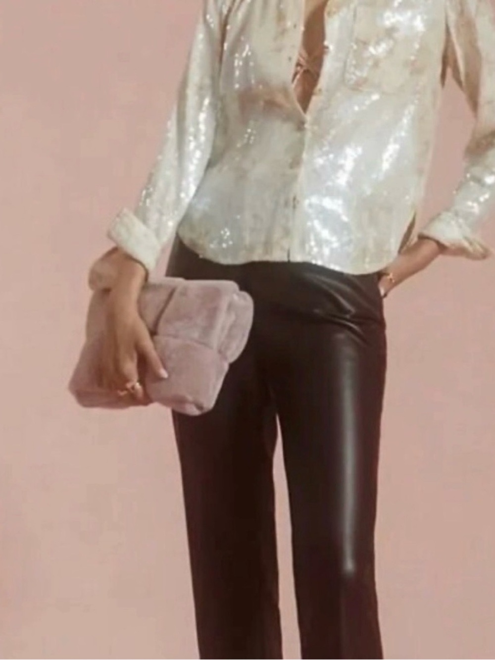 Anthropologie Faux Fur Clutch Cross Body Bag